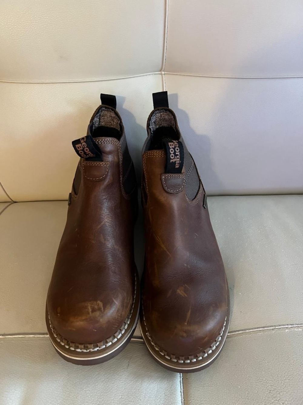 Georgia boot  Men's Brown Chukka Slip-On Boots